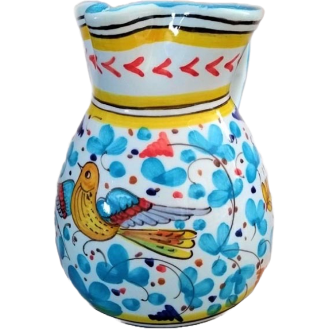 Carafe Bird Flowers Turquoise