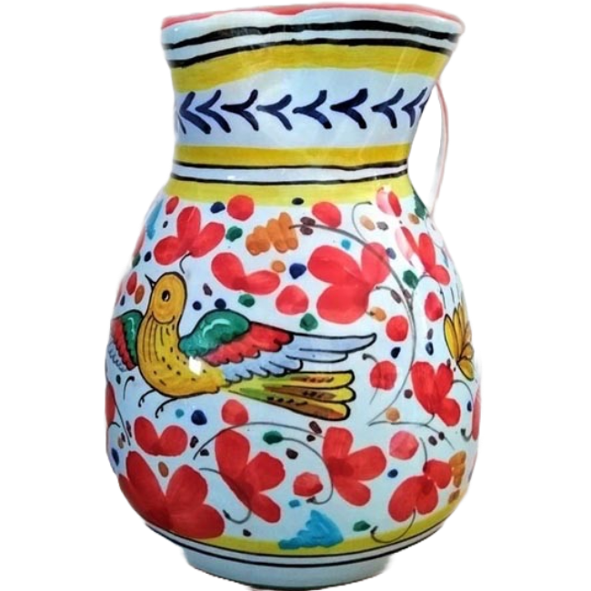 Red Flowers Bird Carafe