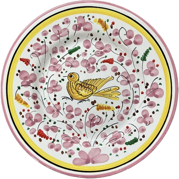 Bird Plate 20 cm Sky Pink Flowers