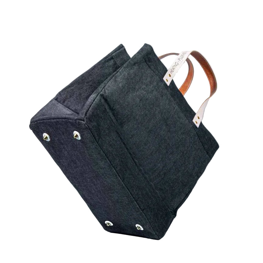 Plain Denim Tote Bag - White