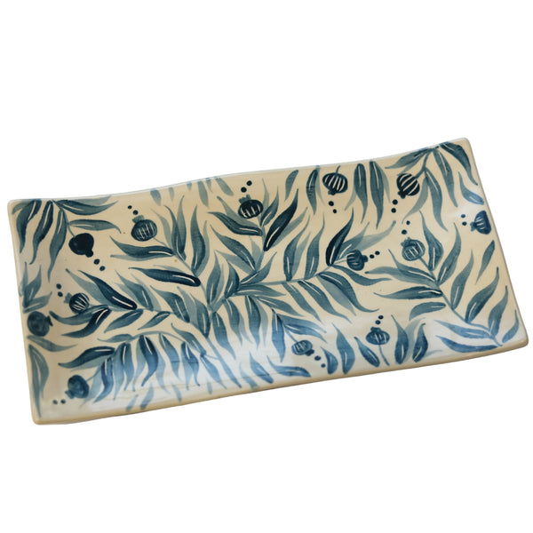 Long Hand Painted Pomegranate Trinket Dish