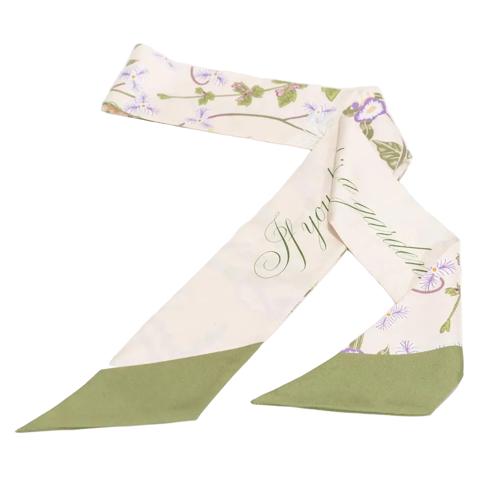 Cottage Vines Silk Twilly Scarf