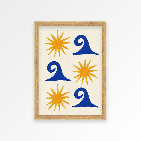 Sun and Sea Hand Painted Print