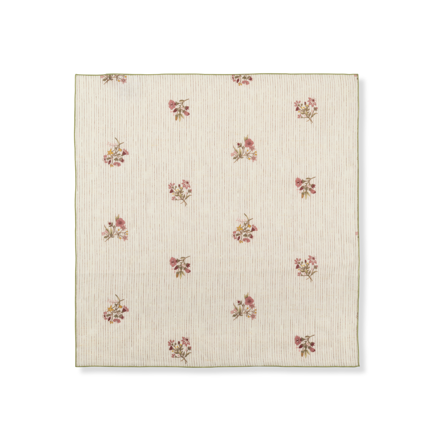Set of Scarlet Flax & Field Posy Pinstripe Printed Napkins
