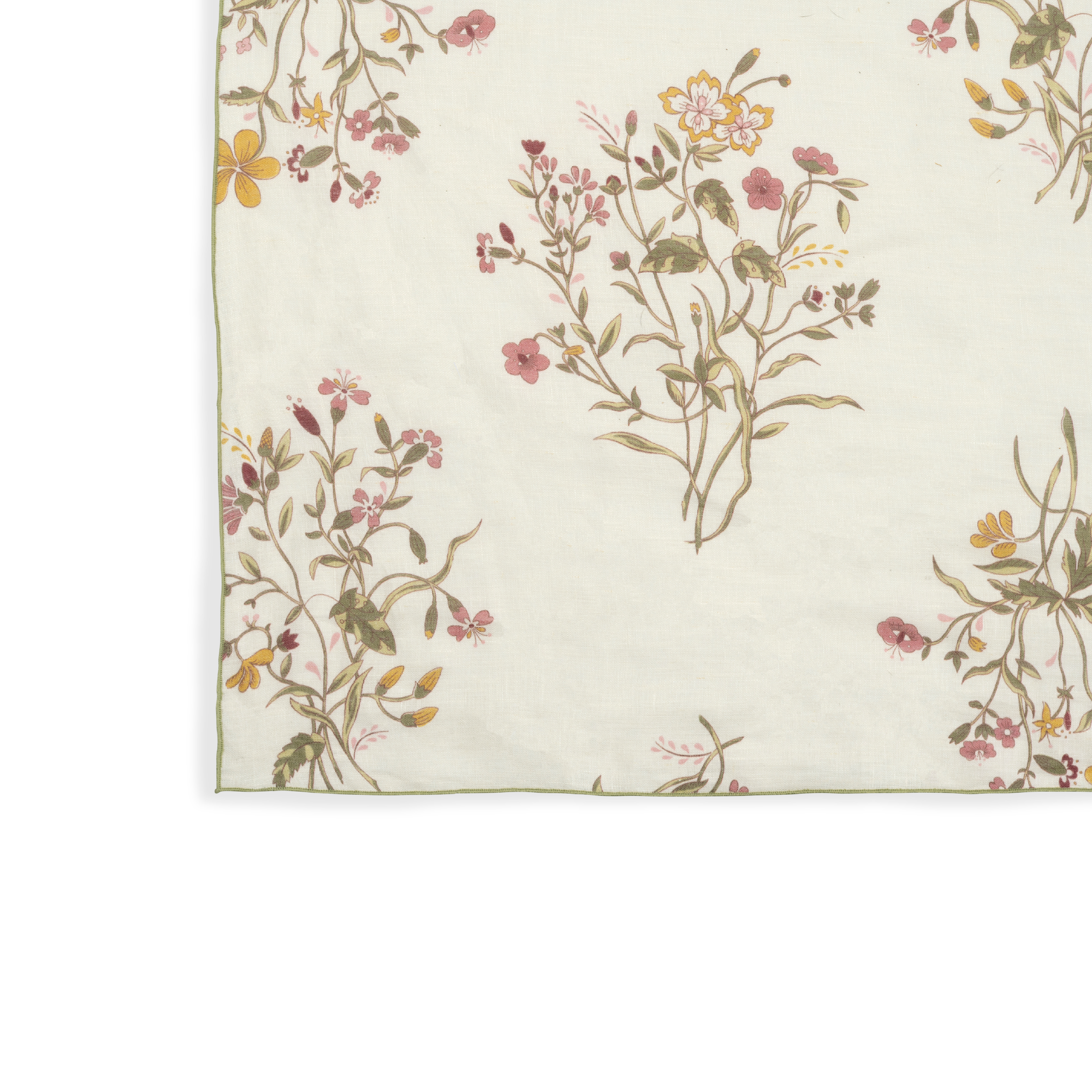 Scarlet Flax & Field Flowers Printed Tablecloth