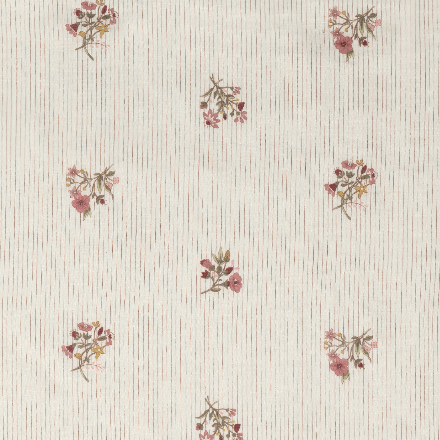Scarlet Flax & Field Posy Pinstripe Printed Tablecloth