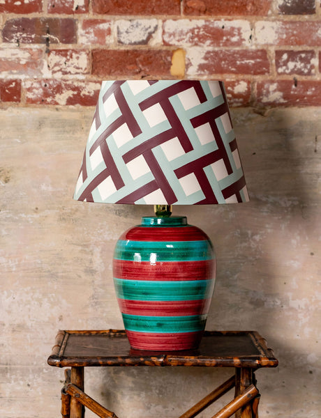 Stripe Lamp, Crimson & Turquoise