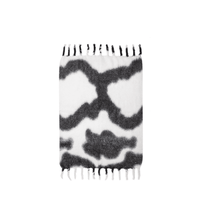 Viso Mohair Blanket Black and White Pattern