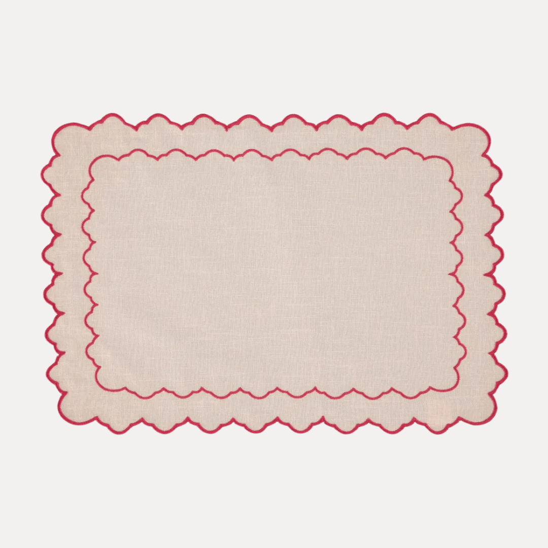 Esmeralda Placemat, Baby Pink with Pink