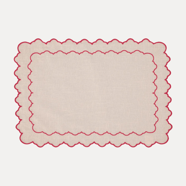 Esmeralda Placemat, Baby Pink with Pink