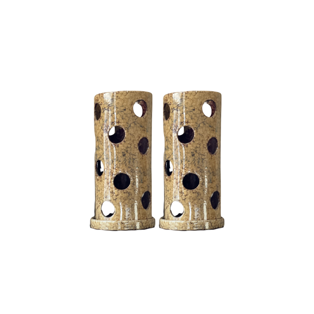 Large Pair of Ceramic Tea Light Holders