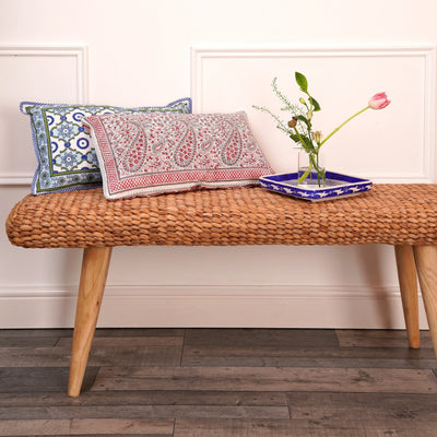 Block printed rectangular cushions in traditional Indian prints for stylish modern homes