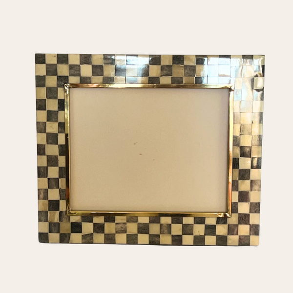 Large Photo Frame | Grey & White | Chequered