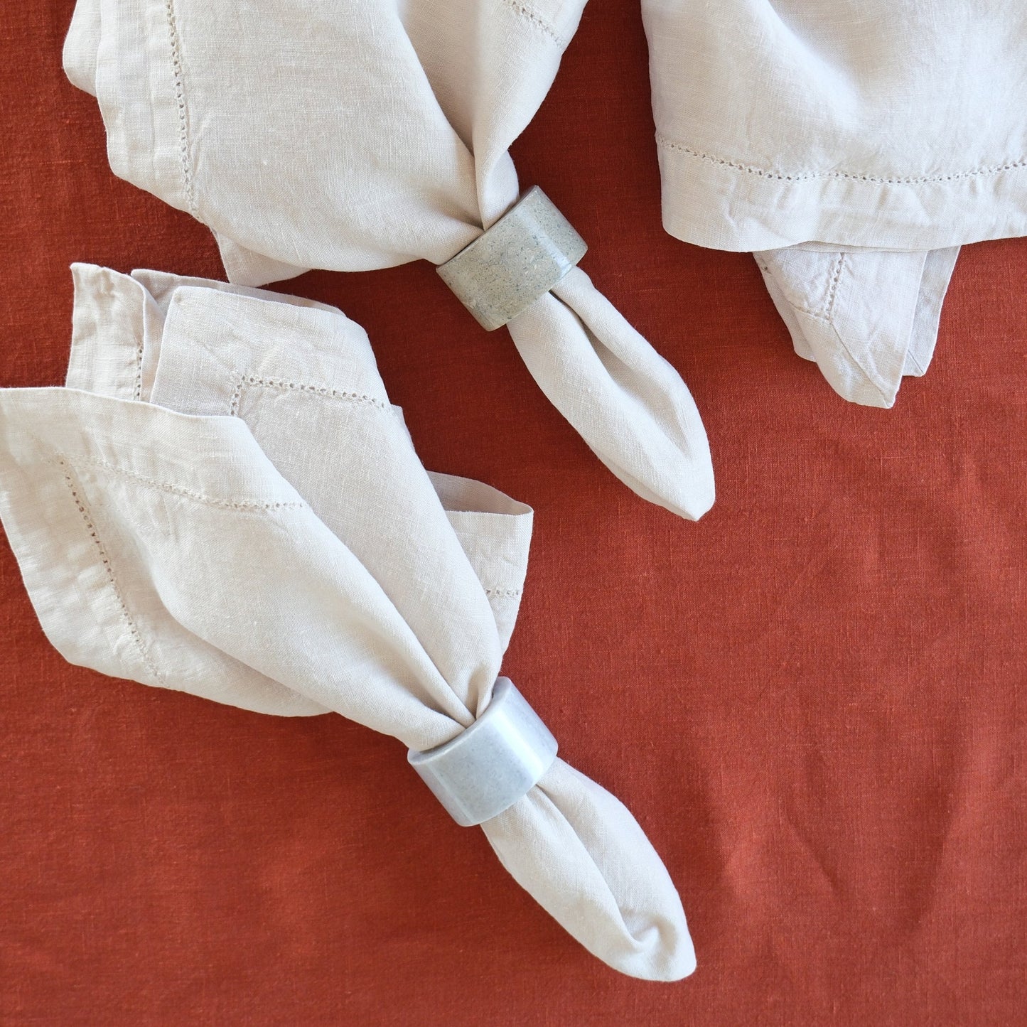 Mia Marble Napkin Ring Set Gray