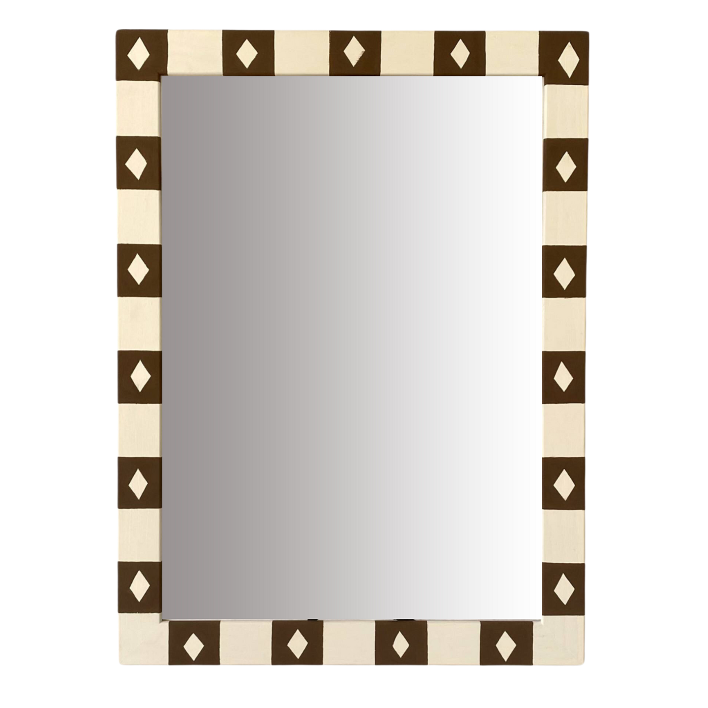 Painted Mirror, Chocolate Diamond Stripe