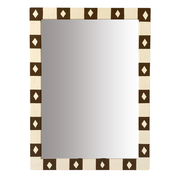 Painted Mirror, Chocolate Diamond Stripe