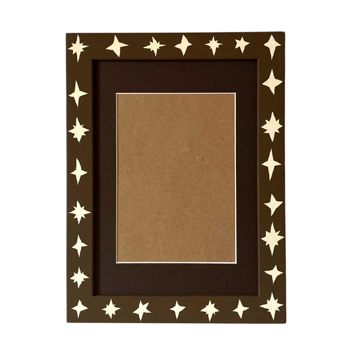 Picture Frame, Brown Wonky Stars