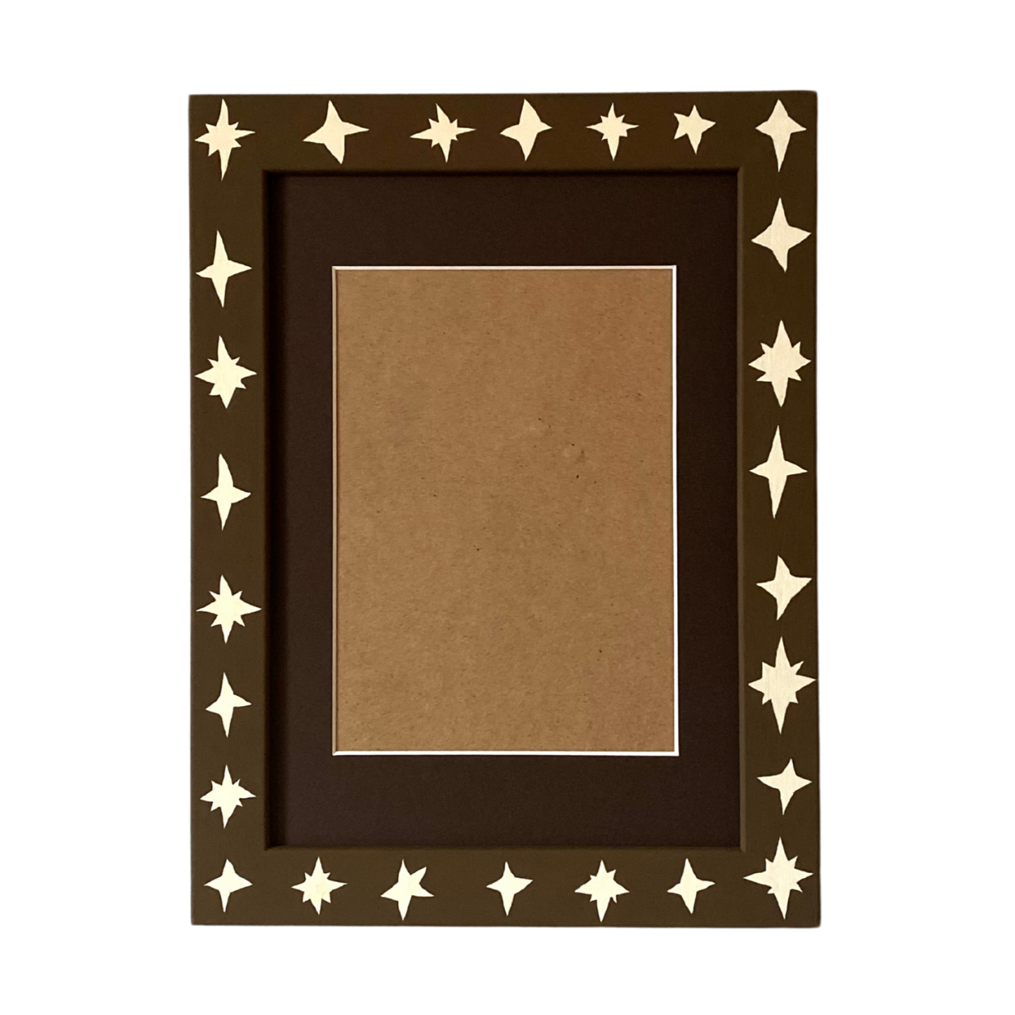 Picture Frame, Brown Wonky Stars