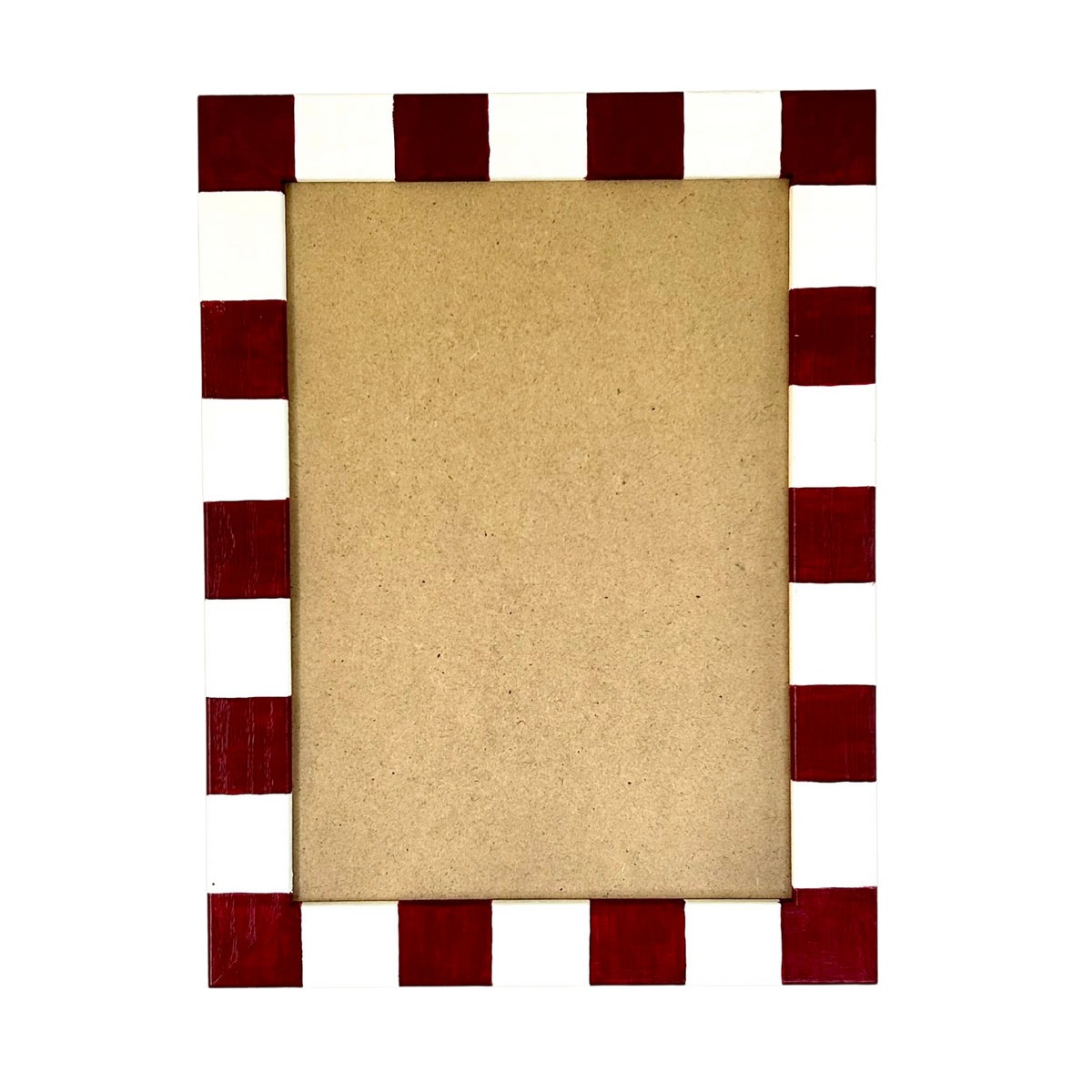 Picture Frame, Brick / Ivory Stripe