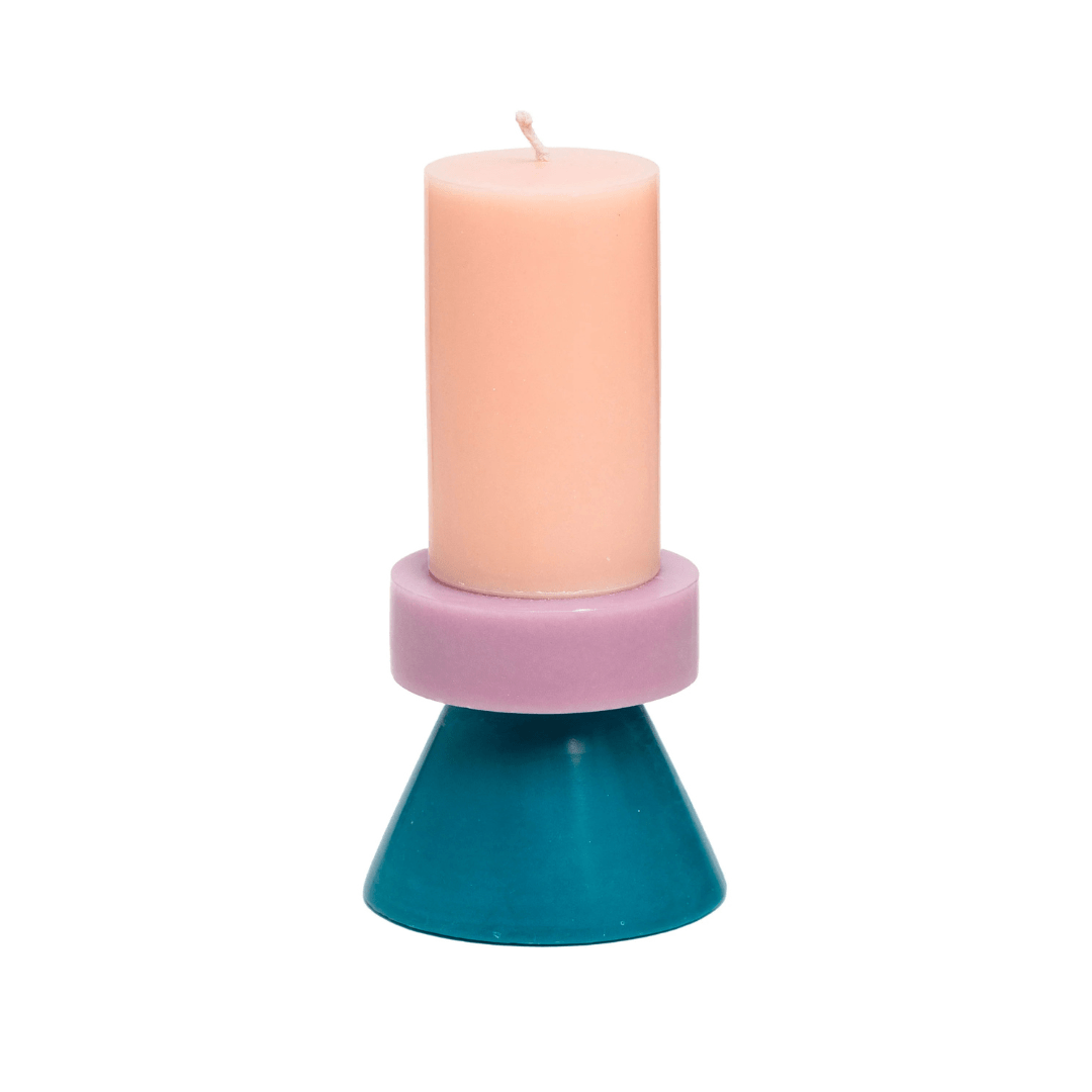 Stack Candle Tall - Blush / Pastel Purple / Teal