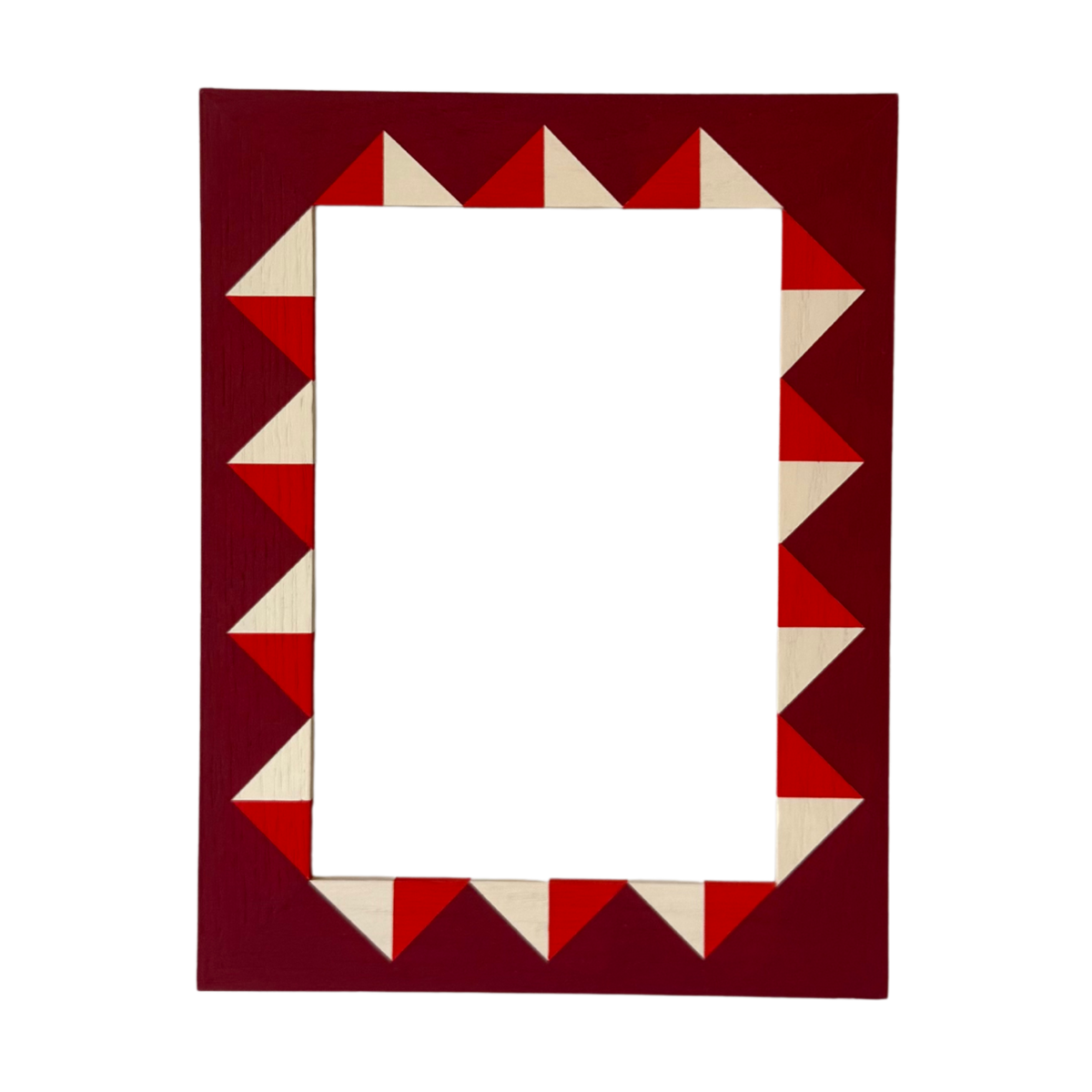 Rectangular picture frame with a geometric pattern on a white background