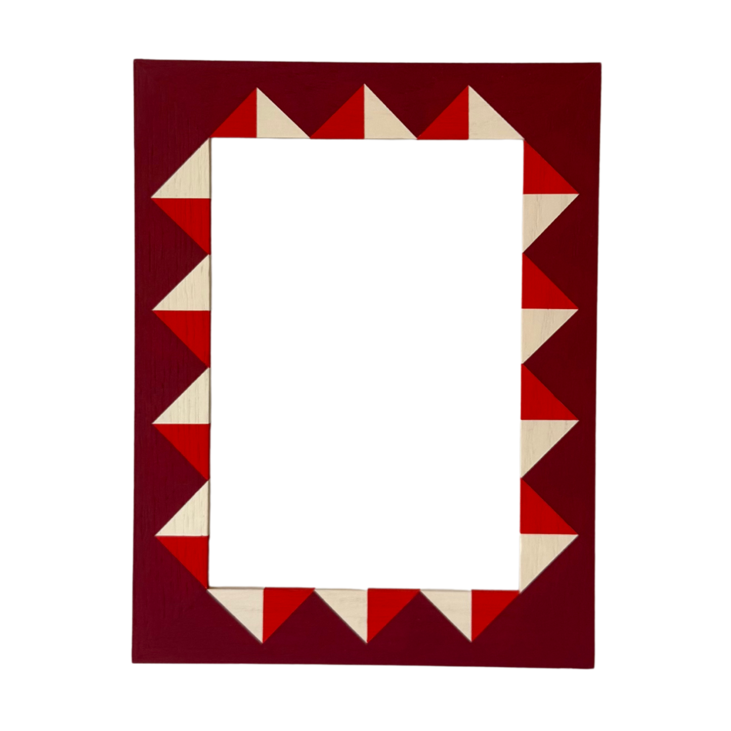 Rectangular picture frame with a geometric pattern on a white background
