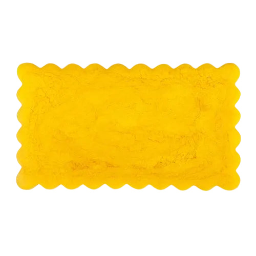 Scallop Rectangular Resin Cheese Board Mustard 14 Inches - Casa Amarosa