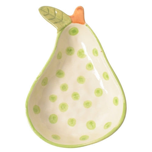 Pear Polka Handmade Serving Bowl 5.5x0.5 Inches Set of 2 Ceramic - Casa Amarosa