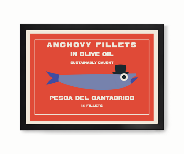 Retro Tinned Anchovies Kitchen Print