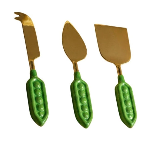 Pea Cheese Knife Set of 3 7x2 Inches - Casa Amarosa