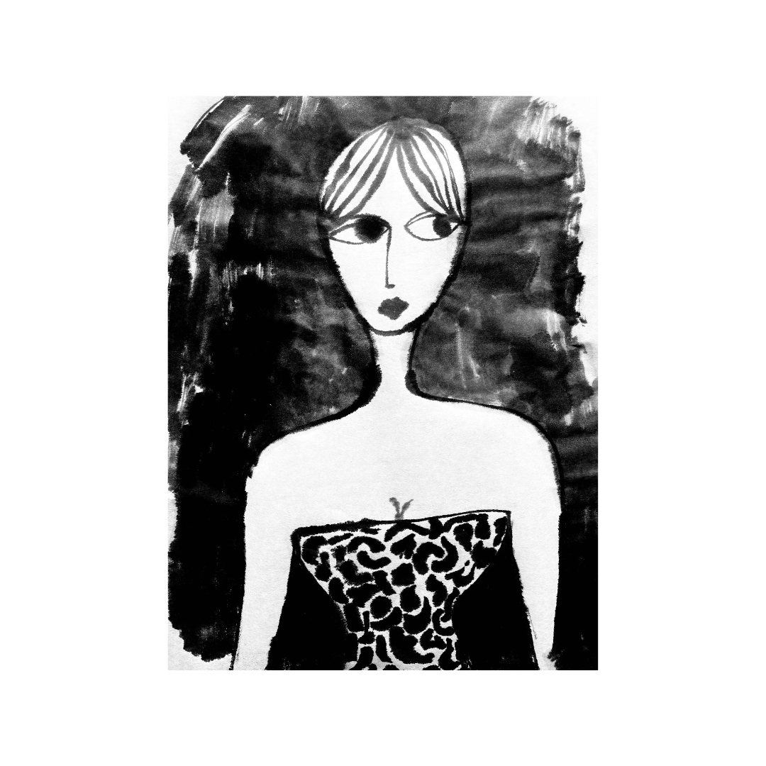 Girl With Leopard Top Giclee Print