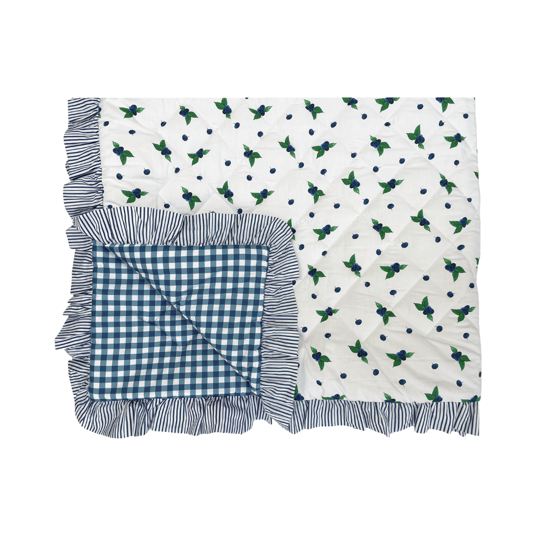 Blueberry Ruffle Quilt & Pillow