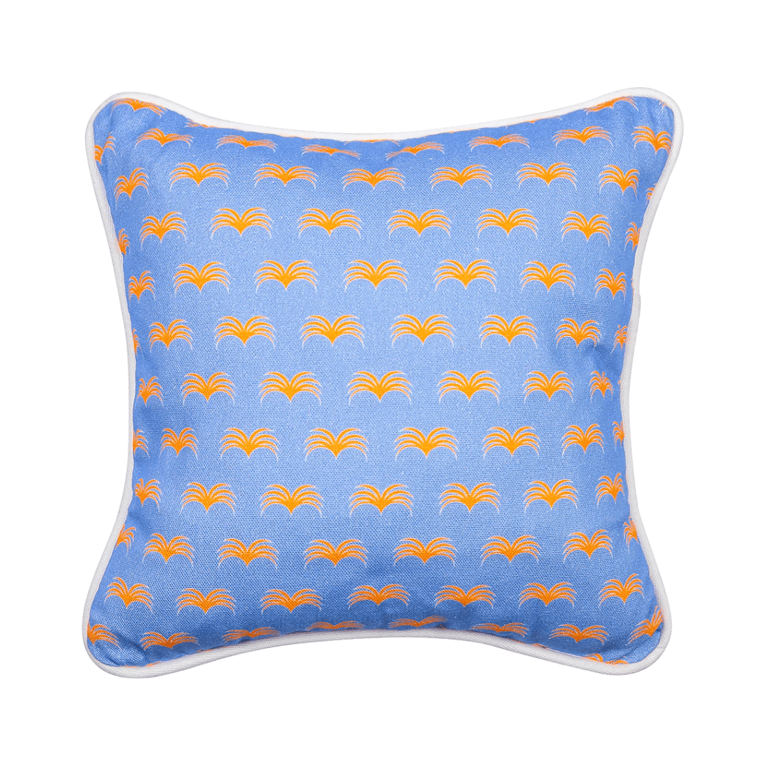 The Delray Cushion - Bright Blue and Orange - Tiny Tots
