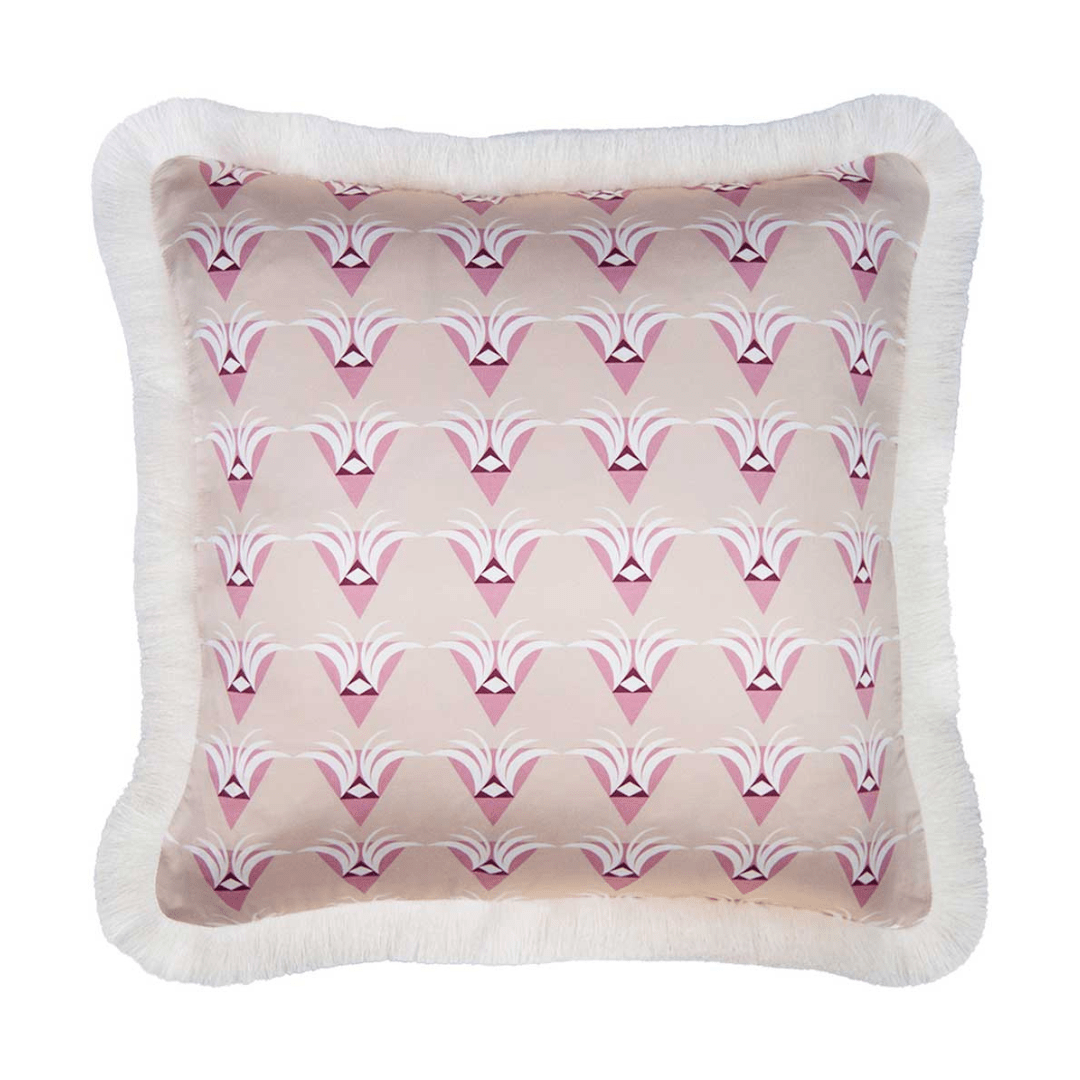 The Nightingale Blush Cushion - With Fringing