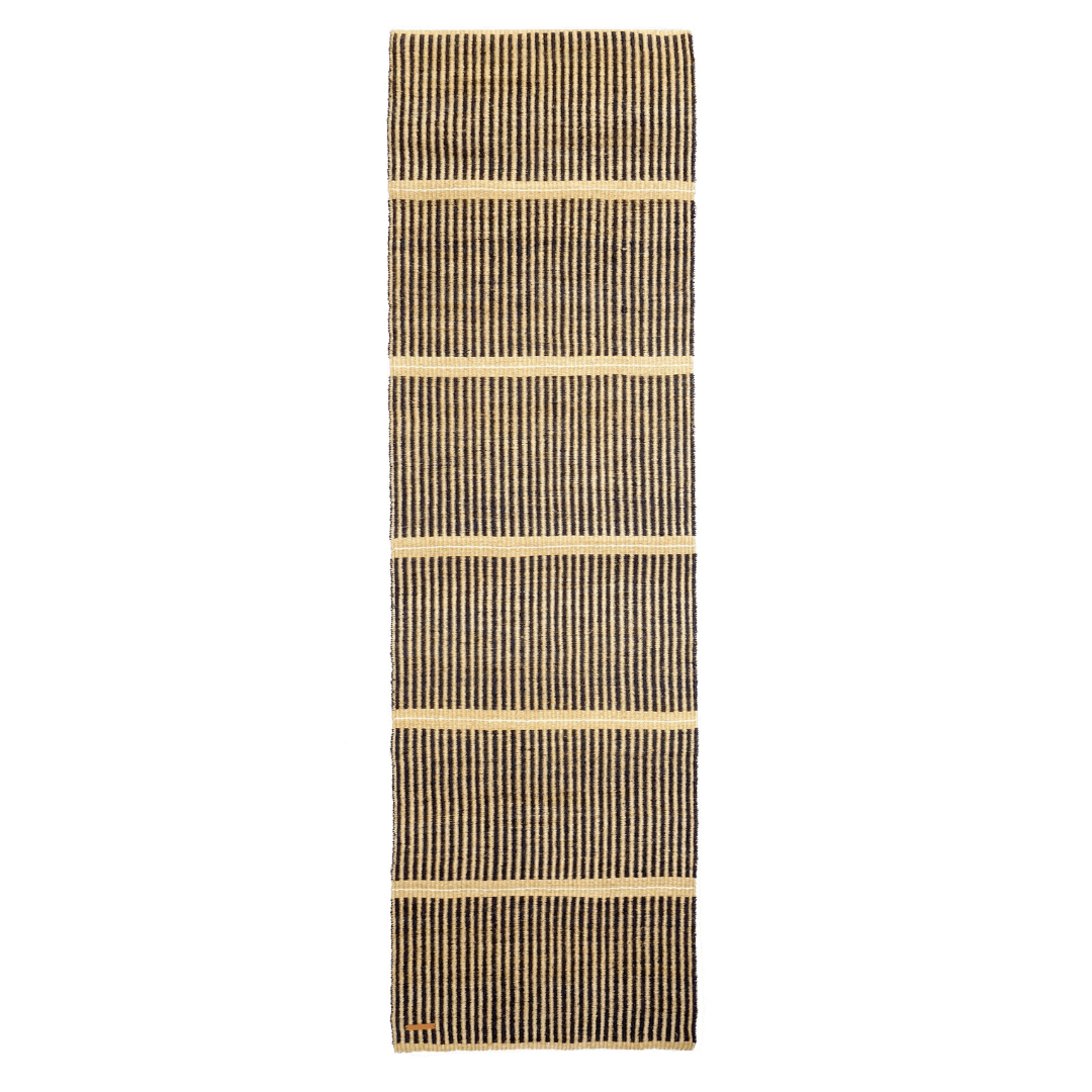KICHANA: Natural & Black Woven Sisal Floor Runner