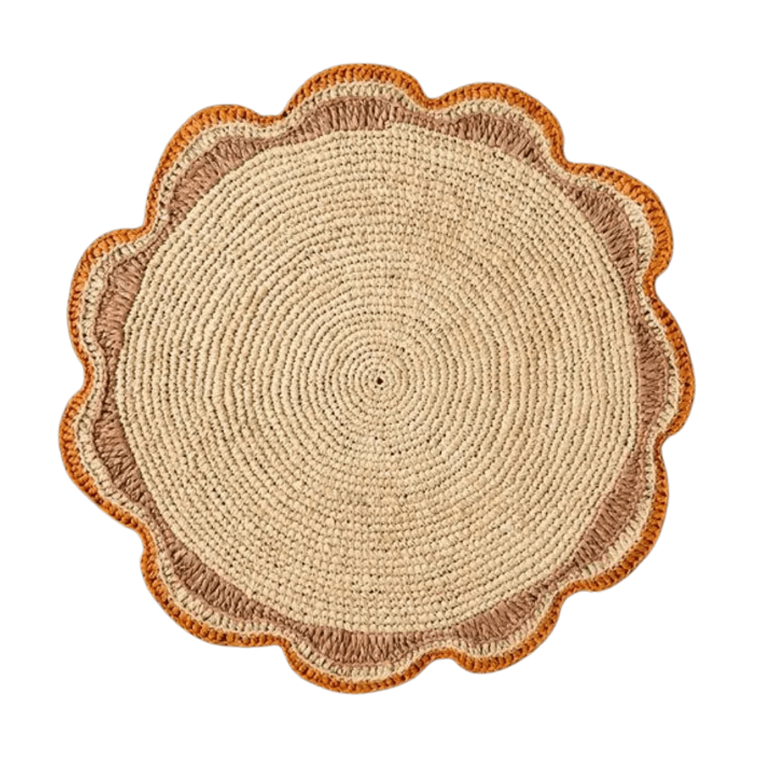 Eco-Friendly Custom Made Placemats & Crocheted Raffia Coasters - Handmade Table Mats
