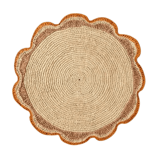 Eco-Friendly Custom Made Placemats & Crocheted Raffia Coasters - Handmade Table Mats