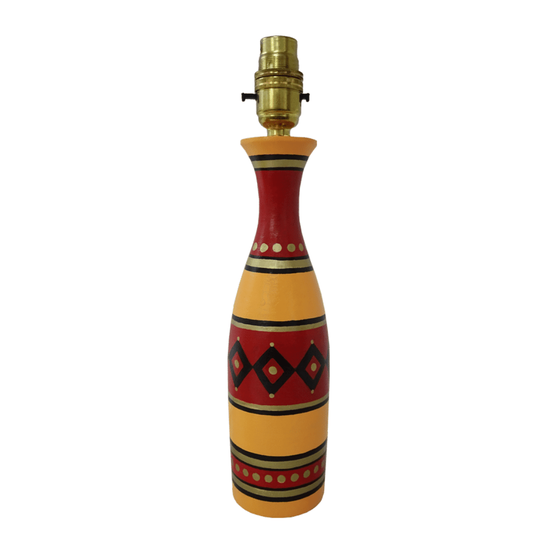 Cross-Hatch Carafe Lamp - Gold