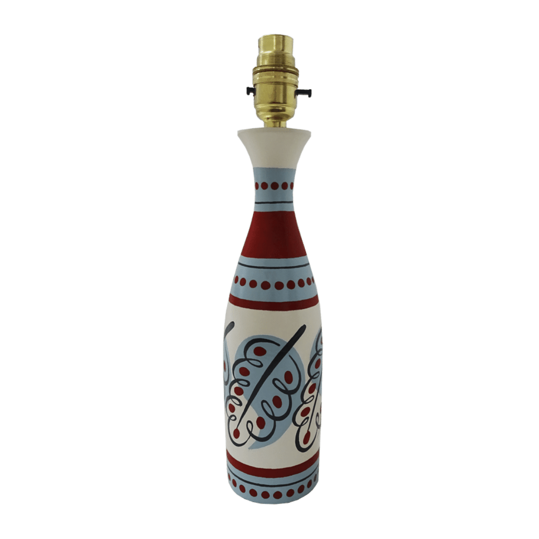 Paisley Leaf Carafe Lamp - Blue