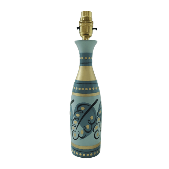 Paisley Leaf Carafe Lamp - Green Gold