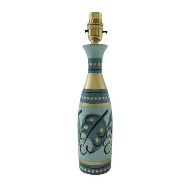 Paisley Leaf Carafe Lamp - Green Gold