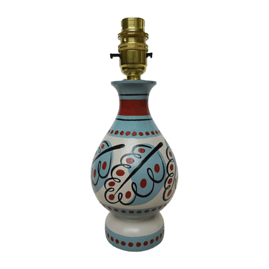 Paisley Leaf Vase Lamp - Blue
