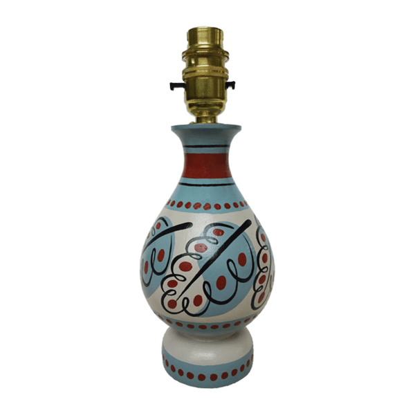 Paisley Leaf Vase Lamp - Blue