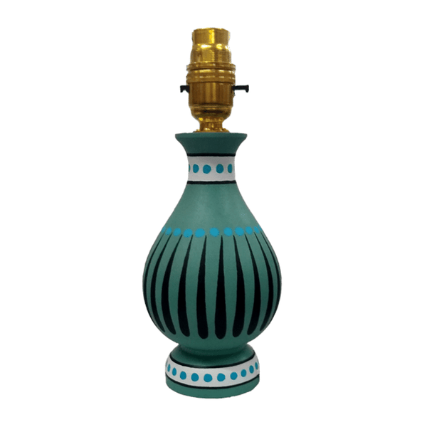 Stripey Vase Lamp - Green
