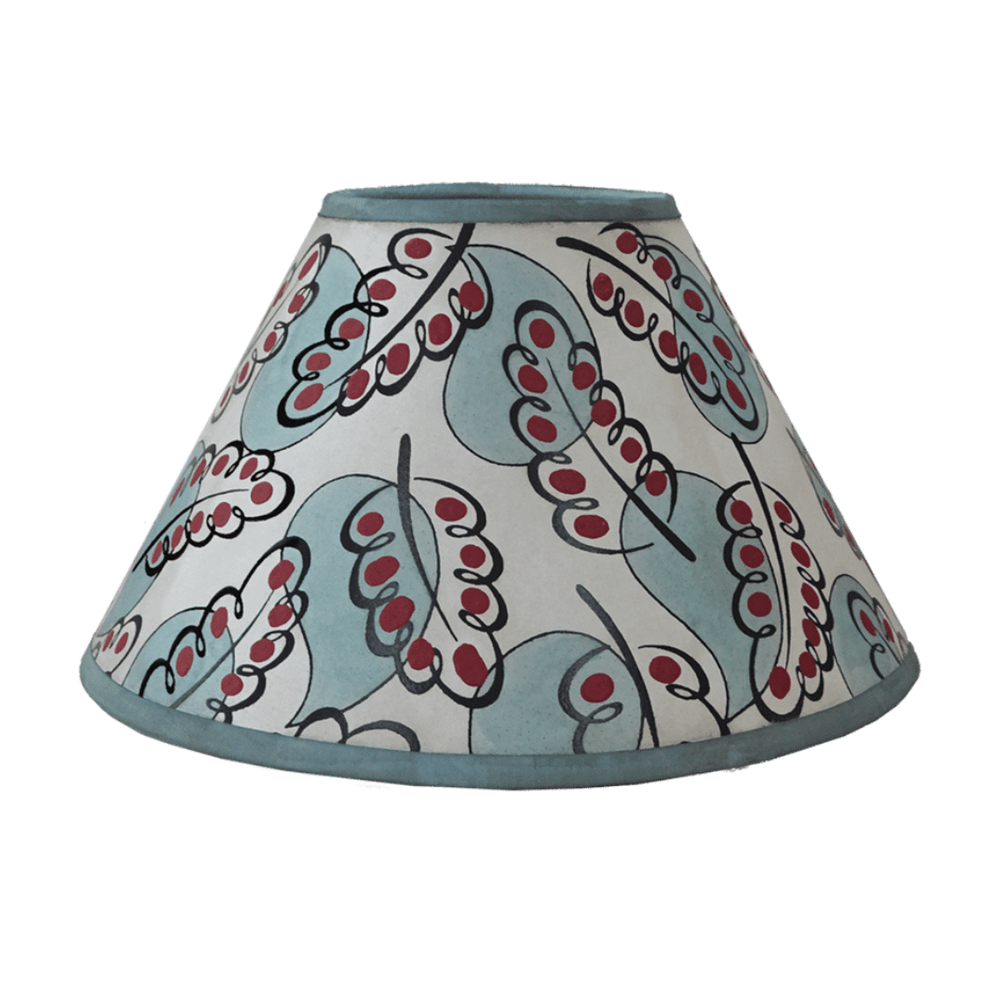 Paisley Leaf Hand Painted 10" Lampshade in Blue