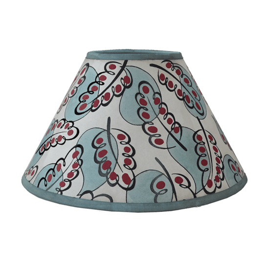 Paisley Leaf Hand Painted 10" Lampshade in Blue
