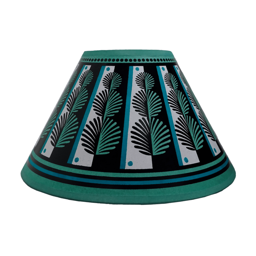 Topiary Hand Painted 10" Lampshade in Green Blue