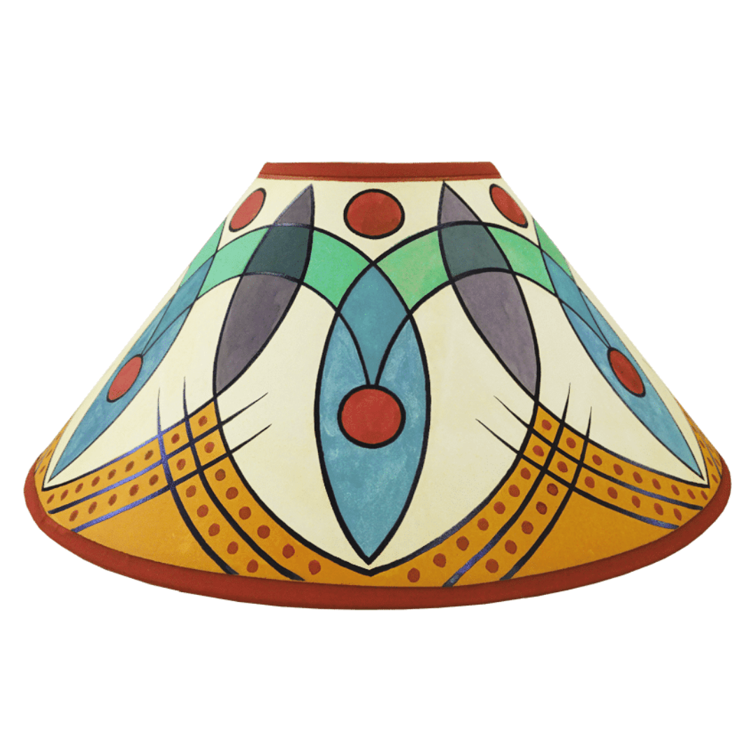 Harlequin Hand Painted 14" Lampshade in Yellow Red