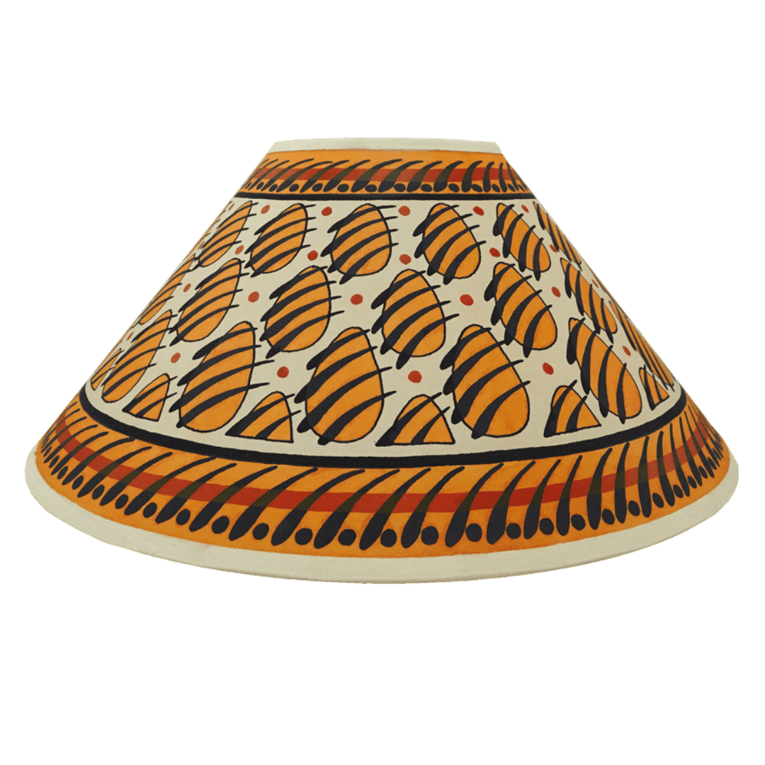 Paw Print Hand Painted 14" Lampshade in Orange