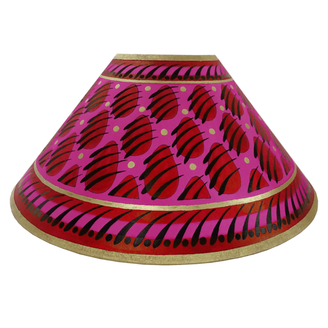 Paw Print Hand Painted 14" Lampshade in Red Gold